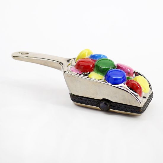 Picture of Limoges France Scoop of Candy Trinket Box with Painted Balloons Inside