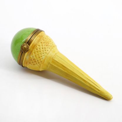 Picture of Limoges France Pistachio/Mint Ice Cream Cone Trinket Box 