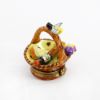 Picture of Limoges Porcelain Picnic Basket with Wine, Bread, Cheese, Flowers & Bugs Trinket Box 