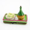 Picture of Limoges France Plate of Pasta & Chianti on Tray Trinket Box  