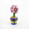 Picture of Limoges Pink Amaryllis in Blue & Yellow Pot Trinket Box