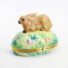 Picture of Limoges Porcelain Brown Rabbit Resting in Garden Trinket Box 