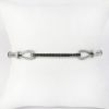 Picture of Stainless Steel and 18k White Gold Black Diamond Bracelet