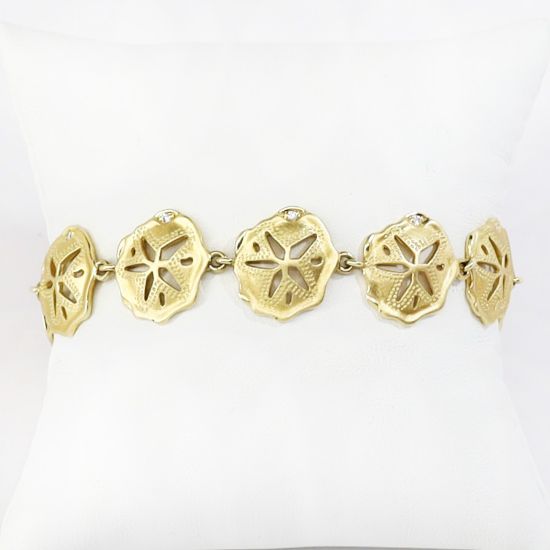 Picture of 14k Yellow Gold & Diamond Sand Dollar Bracelet