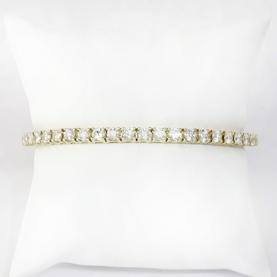 Picture of 14k Yellow Gold & Diamond Line Tennis Bracelet