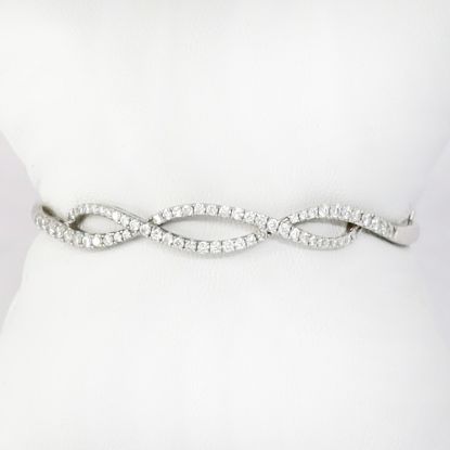 Picture of 14k White Gold & Diamond Bangle Bracelet 