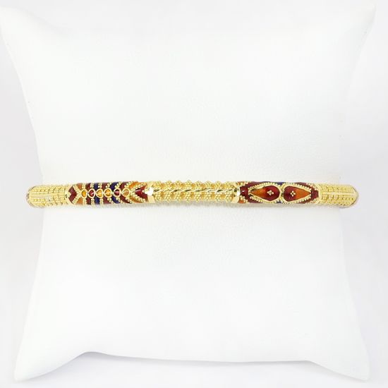 Picture of 22k Yellow Gold & Enamel Hollow Bangle Bracelet