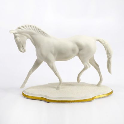 Picture of 1981 Franklin Mint 'Spanish Riding School - Trot Allongé' Bisque Figurine by Pamela du Boulay 