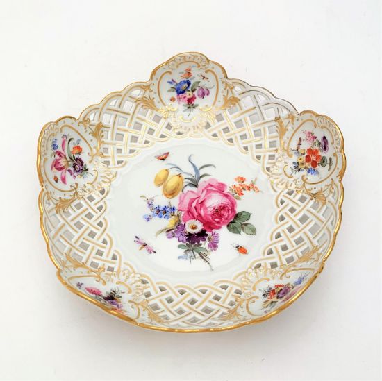 Picture of Meissen Reticulated Bowl With Flower & Insect Motif