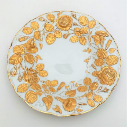 Picture of Meissen Cabinet Plate With Roses & Morning Glory Vines