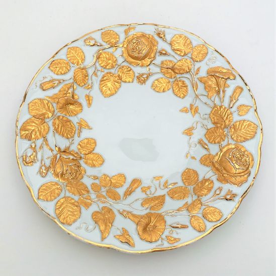 Picture of Meissen Cabinet Plate With Roses & Morning Glory Vines