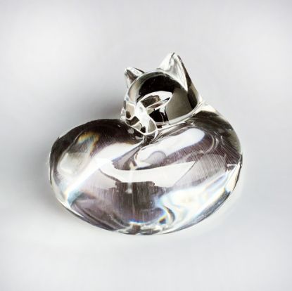 Picture of Steuben Sleeping Cat Hand Cooler