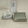 Picture of Nappa Leather Coasters & Holder in Sage & Gray