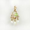 Picture of Antique Edwardian Era 14k Yellow Gold, Peridot, Seed & Freshwater Pearl Lavalier Pendant