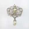 Picture of Vintage 1940's Reja New York Rhinestone & Faux Pearl Brooch