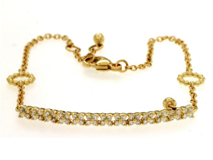 Picture of 14k Yellow Gold Diamond Bar Bracelet