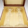 Picture of Neiman Marcus Pair of Crystal Candlestick Holders 10" Tall with Saddle Brown Crocodile Faux Leather Gift Box